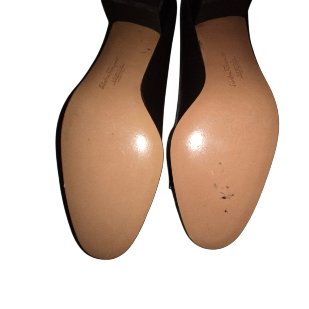 Salvatore Ferragamo Croc-Embossed Flats s 7 1/2 - Picture 7 of 8